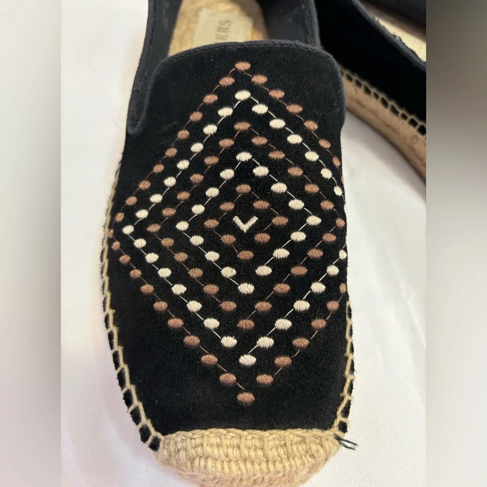 Jack Rogers Luna Suede Embroidered Detail Slip On Espadrilles Women Size 9.5